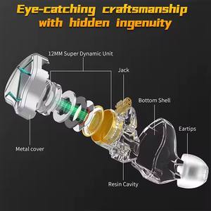 KZ ESX Écouteurs filaires en métal 12mm Dynamic Driver HiFi Monitor Headset avec microphone pour la musique et les jeux - Product Image 4