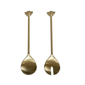 Ensemble de couverts de service pour salade en acier inoxydable au design classique, revêtement émaillé antique couleur cuivre, compatible lave-vaisselle pour cuisine domestique 2 - Product Image 4