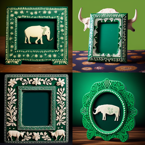 Cadre photo élégant en os incrusté Élégance intemporelle pour vos souvenirs Matériau en os et résine entièrement fait à la main - Product Image 4