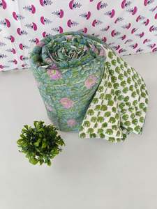 Couverture de lit en coton 100% bohème hippie, motif floral, taille Queen, Razai - Product Image 6