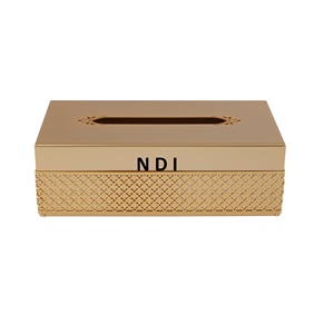 Boîte à mouchoirs en métal au design créatif, finition dorée, pour la décoration de table lors de fêtes de fiançailles. - Product Image 1