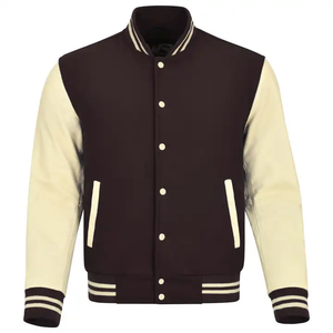 Veste universitaire à manches longues personnalisée pour hommes, tissu de laine respirant, col montant, poche chauffante Letterman, veste universitaire enduite personnalisée - Product Image 3