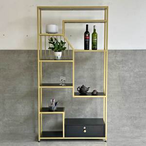 KTB137 Decorative <b>Shelf</b> Featuring Iron Frame and Rubber Wood for Living Room - Product Image 3
