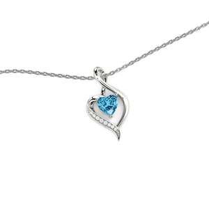Collier Jeulia personnalisé en or plaqué or avec ruban torsadé et double cœur en moissanite - Product Image 3