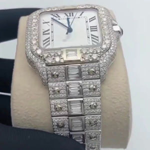 Bijoux Hip Hop de luxe en acier inoxydable sertissage fait à la main VVS Lab Grown Diamond Pass Diamond Tester Montres mécaniques glacées - Product Image 4