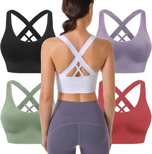 Soutien-gorge de sport pour femme de qualité supérieure, ultra confortable et respirant, avec logo frontal, pour la course à pied, le yoga, l'entraînement - Matériel en spandex/nylon - Product Image 1