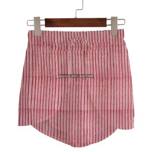 Shorts enveloppants à imprimé en bloc pour femmes ou hommes, shorts enveloppants à imprimé en bloc faits à la main, pantalons enveloppants en coton avec cordon de serrage, toutes tailles - Product Image 4
