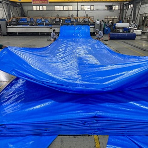 Bâche en PE bleue imperméable et résistante aux UV, stabilisée aux UV, couverture en plastique robuste pour entrepôt, serre, ferme et extérieur - Product Image 2