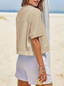 Top Corto de Algodón Transpirable a Cuadros para Mujer, Estilo Urbano Moderno, Suave, a la Moda, con Estética Juvenil, Bonito y Cómodo - Product Image 3