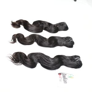 Extensions de cheveux humains vierges indiennes Remy non traitées, cuticules alignées, Bodywave, mèches individuelles, fabricant de cheveux humains indiens, cheveux de temple - Product Image 1