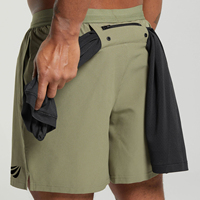 Short de gymnastique à séchage rapide de haute qualité pour hommes Short de sport d'été en coton 2-en-1 motif de style de compression extensible de grande taille