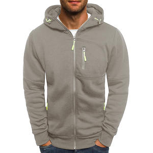 Sudadera con capucha de vellón con cremallera para hombre con bordado 3D Estampado DTG sólido Ropa cómoda duradera Diseño OEM personalizado y bolsillo frontal - Product Image 3