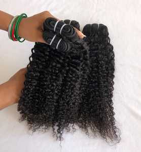 T.G T.G526 Extensions de cheveux humains vierges non traités 100% Remy, double trame machine, bouclés profonds, noir naturel, origine Punjab, toutes catégories - Product Image 1