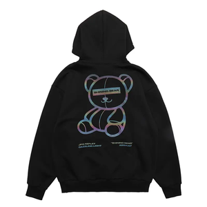 Muestra gratis personalizada 350 Gsm sudadera 100% algodón Streetwear sudaderas con capucha recortada Raw Hem pantalla impresa sudaderas desgastadas invierno - Product Image 3