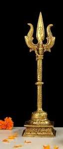 Fait à la main en laiton doré saint Shiva Trishul avec poignée Sculptures Figurine Statue déclaration pièces décor articles cadeaux - Product Image 6