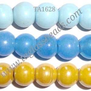 Venta caliente 10mm azul BLANCO CRISTAL horno brillo cuentas de vidrio nuevo diseño hoja de plata listo para enviar para la fabricación de joyas precio bajo - Product Image 6