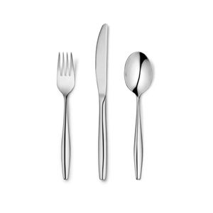 Juego de cubiertos de metal de diseño estándar con mango cuadrado real, para el hogar y los hoteles acabado plateado, juegos para comer, acero con espejo - Product Image 4