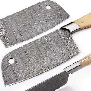 Couteaux couperet Damas robustes de 8 pouces avec logo personnalisé, manche en bois en acier à haute teneur en carbone, couteaux de chef de chasse et de camping écologiques - Product Image 2