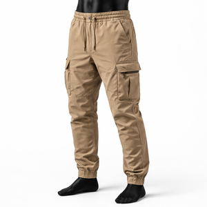 กางเกงจ็อกเกอร์คาร์โก้ผู้ชาย เอวยางยืด มีเชือกผูก ทรงสอบ หลายกระเป๋า กางเกงลำลองสำหรับทำงาน ขายส่งแบบ OEM - Product Image 3