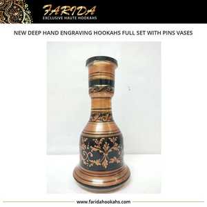 High Quality Luxury Glass Hookah <b>Set</b> with Unique Egyptian Design Deep Hand Engraving and Lacquer Technics Wholesale Pins <b>Vases</b> - Product Image 5