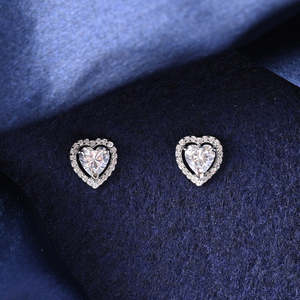 NOVAMART Fine Princess Cut Diamond Stud <b>Earrings</b> in 14k Gold Plating Wholesale Export - Product Image 2