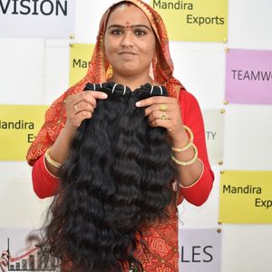 Traitement chimique sans cuticule alignée cheveux vierges aucune perte de cheveux noir naturel ondulé paquet vendeur temple indien cheveux humains - Product Image 2