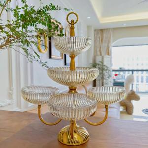 Cuenco decorativo de diseñador de lujo con soporte de Metal, bandeja de centro de mesa elegante, acento de Mesa para el hogar, sala de estar, decoración de eventos - Product Image 1