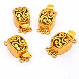 Fermoir Bali Box 25X12X10MM pour bijoux multibrins 1-2-3 brins plaqués or 18 carats B217-for à fabriquer de superbes pièces! - Product Image 3