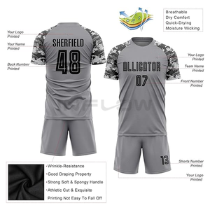 ชุดเสื้อฟุตบอลสโมสรเสื้อฟุตบอลผ้าโพลีเอสเตอร์แบบ100% ชุดเสื้อฟุตบอลแบบปรับแต่งโลโก้ได้ตามต้องการระบายอากาศได้สำหรับทุกเพศ - Product Image 3