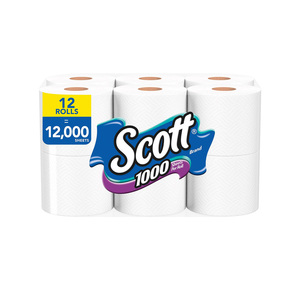 Scott 1-Ply Standard Toilet Paper White 1000 <b>Sheets</b>/ LOT = 16 PACKS of 20 - Product Image 5