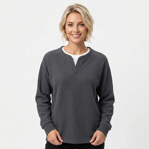 Suéter Oversize para Hombre, Cuello Redondo, Color Sólido, Estilo Casual para Otoño, Manga Larga, Corte Regular, Forro Bordado, Secado Rápido, Transpirable - Product Image 5