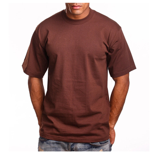 T-shirt pour homme 100% coton biologique Design uni Logo personnalisé et couleur unie Tissu tricoté - Product Image 1
