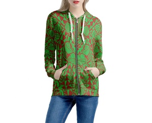 Nuevo diseño personalizado al por mayor OEM impreso de punto mujeres sudaderas con capucha ropa de gimnasio cremallera completa mujeres sublimación sudaderas con capucha - Product Image 3