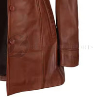 Abrigo Largo de Invierno para Mujer, Elegante, Cálido, Transpirable, de Punto y Cuero, Estilo Casual y Moderno