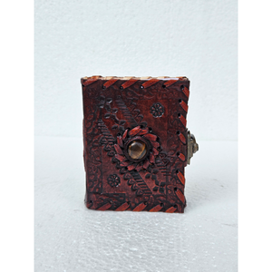 Mini da Tạp Chí với đá quý và khóa cổ điển tay dập nổi máy tính xách tay nhỏ với tái chế bông giấy handmade món quà du lịch - Product Image 3