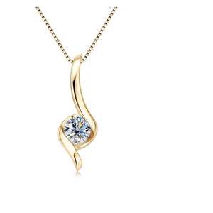 Collar de Plata de Ley 925 colgante de cadena infinita D Color VVS1 collar joyería para el Día DE LA MADRE esposa novia - Product Image 1