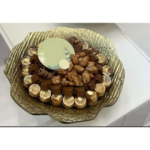 Bol à chocolat en métal couleur dorée à 2 niveaux Restaurant Design fantaisie Bol à chocolat de décoration de table de grande taille à bas prix - Product Image 6