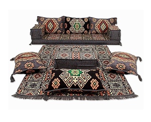 Canapé de sol arabe pour salon, ensemble complet de 11 pièces, 28 danses avec éponge, épaisseur du coussin 20 cm - Product Image 1