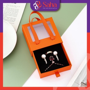 Caja de papel Kraft biodegradable reciclable personalizada con asa de regalo de Navidad cinta cosméticos joyería relojes forma de imán único - Product Image 2