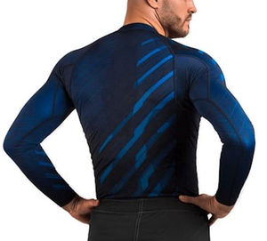Haute qualité BJJ et MMA Rash Guard conceptions de Sublimation personnalisées longue garde éruption avec manches complètes vente entière pas cher - Product Image 3