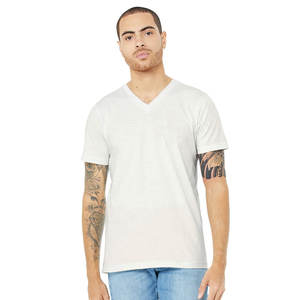 T-shirt gris pour hommes Couleur pure Col en V Tops à manches courtes T-shirt pour hommes Col arrondi Sporting - Product Image 4