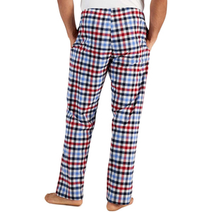 Pantalon de pyjama en flanelle pour hommes décontracté taille haute avec boutons haut confortable design tendance respirant vêtements de nuit grande taille - Product Image 5