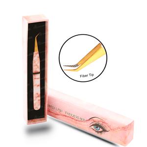 Pince à épiler japonaise en acier inoxydable pour extension de faux cils, outils professionnels de greffe de cils avec pointe en fibre de logo personnalisé - Product Image 6