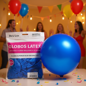 ลูกโป่งปาร์ตี้เลิฟลาเท็กซ์ 30 ซม. สีฟ้าเมทัลลิก บรรจุ 50 ลูก/ถุง - Product Image 3