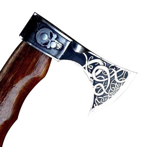 Venta al por mayor pedidos a granel personalizados OEM ODM servicio hecho a mano Mini hacha de acero de Damasco de alto carbono con mango de madera de corte al aire libre - Product Image 6