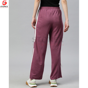 La mejor personalización recta pierna ancha raya lateral estilo mujeres pantalones Cargo/pantalones de chándal venta - Product Image 4