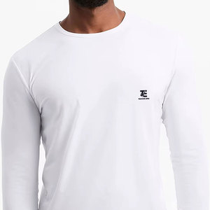 T-shirt à manches longues pour homme avec logo personnalisé, col rond, coupe ample, service OEM, couleur unie, t-shirt à manches longues par Trade Excel Impex - Product Image 4