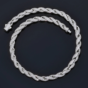 สร้อยคอเชือกแบบ Iced Out สำหรับผู้ชายและผู้หญิง ประดับด้วยเพชรโมอิสซาไนต์เทียม เครื่องประดับฮิปฮอปสุดหรู - Product Image 2
