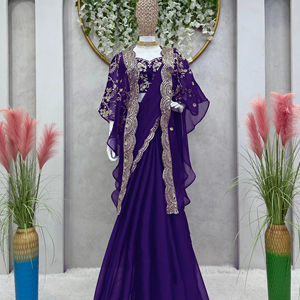 Beautiful Designer Ready to wear saree with <b>Thread</b> & Sequence work - Product Image 1