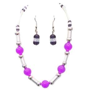 Beadside 1102514 Purple <b>Beads</b> Rhodium Plated Fine Jewelry <b>Set</b> 18K Gold Plated Copper Necklace for Gift - Product Image 1